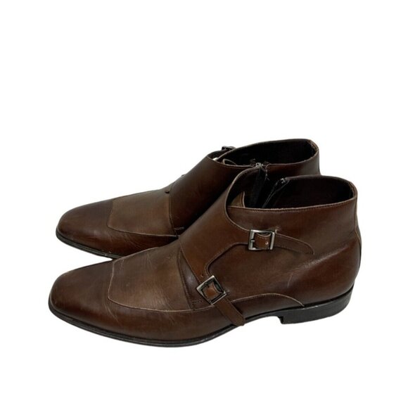 Mezland Monk Strap Chelsea Boots Brown Almond Toe Men\'s 10M NICE main image 5